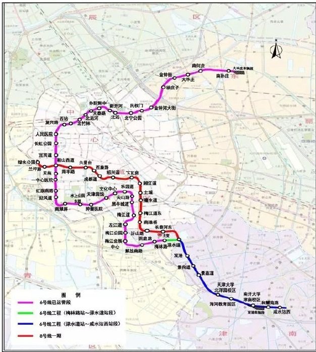 天津地铁3号线线路图最新详解